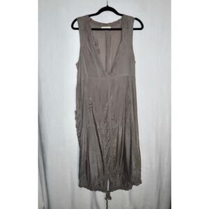 LEE MATHEWS Parachute 100% Cupro Gray Brown Size 2 Midi Dress
